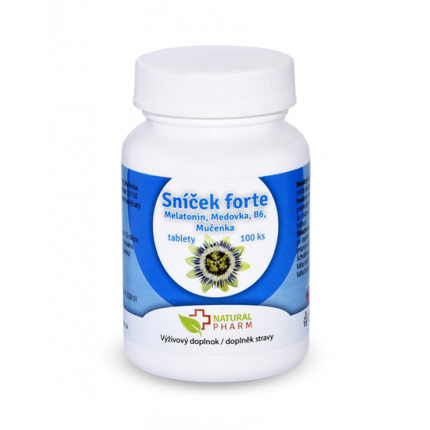 Natural Pharm Sníček Forte (Melatonin, Mučenka, Meduňka, a vitamin B6) 100 a 200 tablet
