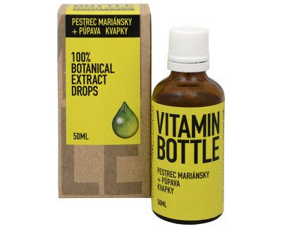 vitamin bottle pestrec mariánsky a púpava lekárska kvapky